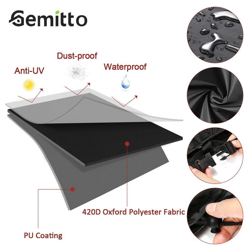 GEMITTO 7/8/9 ft Pool Table Cover, Waterproof Billiard Cover Polyester Fabric for Snooker Billiard Table (102x53x32in) Black - Image 3